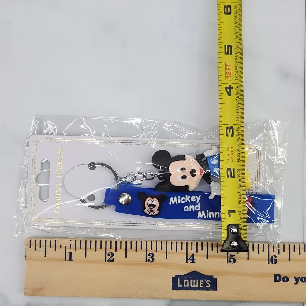 Disney's Mickey Mouse 3D Figure Keychain & Strap Bag Charm PVC Silicone Blue